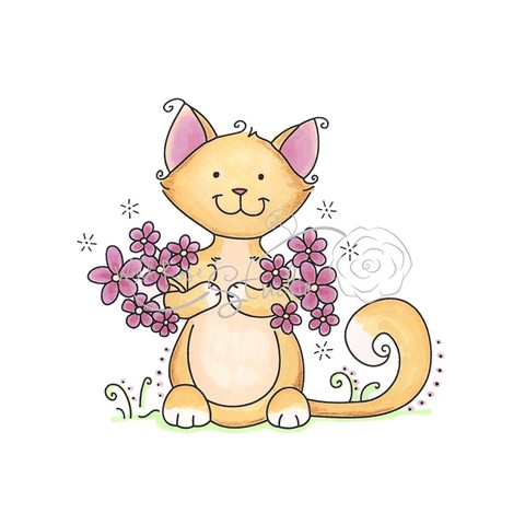 Cat and Flowers