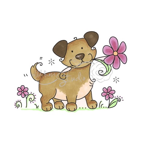 Dog and Flower