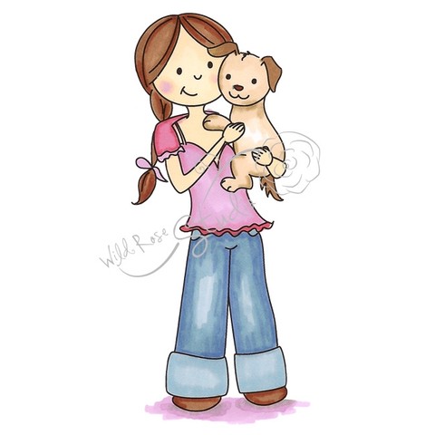 Girl with Dog