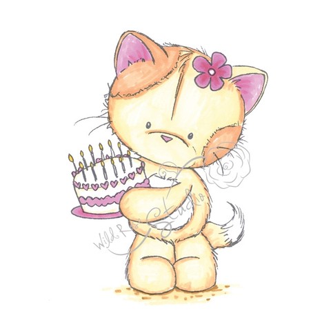 Kitty with Cake