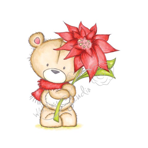 Milton with Poinsettia