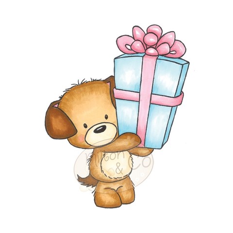 Toby with Gift
