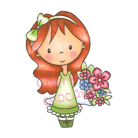 Mia with Bouquet
